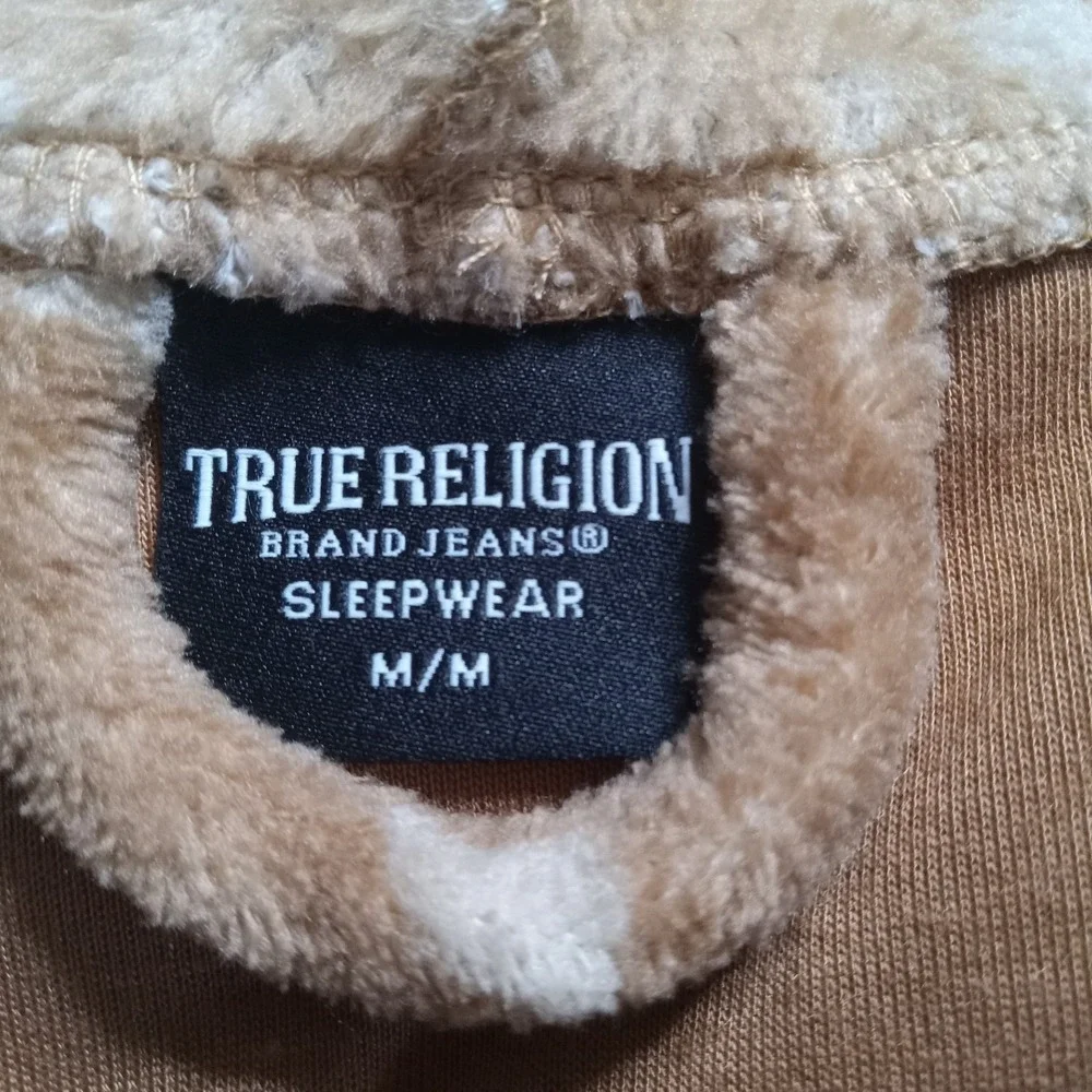 True Religion Men's‎ Sleepwear Robe Pockets Hooded Beige Size Medium New